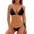 thumbnail image 1 of MKLEKYY Trajes De Baño Mujer Short Women'S Two Piece Swimsuit V Neck Sexy Strap Rhinestone Bikini Swimsuit Bikini Set, 1 of 6