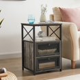 thumbnail image 3 of VECELO Javlergo 2-Drawer Nightstand/End Side Table with Storage Shelf Old School, 3 of 5