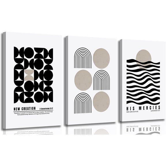 Hieng Black and White Christian Wall Art Minimalist Bible Prints Jesus Faith Scripture Wall Decor Pictures Modern Abstract Painting artwork for bedroom office home decoration Poster