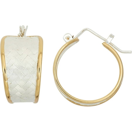 5th & Main Sterling Silver and 14kt Gold-Plated Wedding Bang Woven Basket Weave Earrings