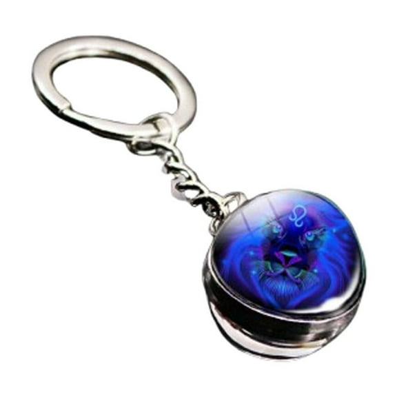 Constellation Time Gemstone Keychain Pendant, Glow In The Dark Phosphorus Based Double Sided Design, Suitable For Men Women All Ages As Talisman Decoration Car Hanging Gift