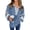 Blue, variant on Women Color Block Sweatshirt Casual V Neck Long Sleeve Pullover Top