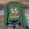 thumbnail image 2 of IDOCLOTHES Halloween Sweatshirt Women Long Live Pumpkin Spooky Ghost Fall Outfits 2026 Trendy Graphic Going Out Tops Womens Fashion Clothing Green, XXL, 2 of 5