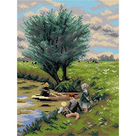 Needlepoint canvas for halfstitch without yarn after Emile Claus - By the Riverside 3577J