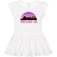 thumbnail image 3 of Inktastic Portland Oregon Retro Sunset Skyline Girls Toddler Dress, 3 of 5