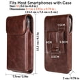 thumbnail image 4 of HOMEIORA Holster for iPhone 17, 17 Pro, 16, 16 Pro, 15, 15 Pro, 14, 14 Pro, 13, 13 Pro, 12, Galaxy S25, S24, S23, Premium Leather Pouch with Belt Clip Phone Holster Belt Case, Dark Brown - M, 4 of 8