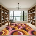 thumbnail image 2 of ODIKA 6' x 9' Machine Washable Non-Slip Area Rug, 70s geometric High Traffic Rug, Pink, 1291899, 2 of 7