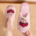thumbnail image 5 of nsendm Female Shoes Adult Heated Slippers Women Slide Slippers Comfy Open Toe House Shoes Cotton Slippes Women Furry Slippers Watermelon Red 8, 5 of 7