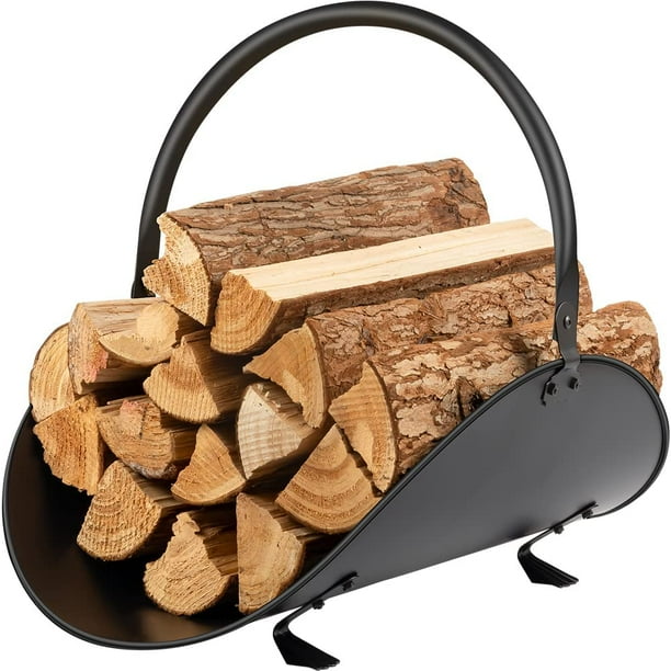 Amagabeli Fireplace Log Holder Indoor Firewood Carrier Metal Wood Rack