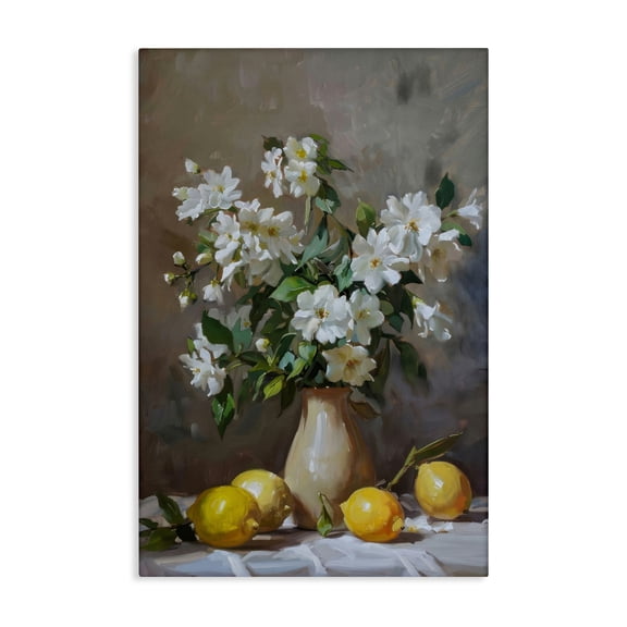 Stupell Industries Floral Lemons Still Life Canvas Wall Art design by LSR Design Studio, 24 x 16