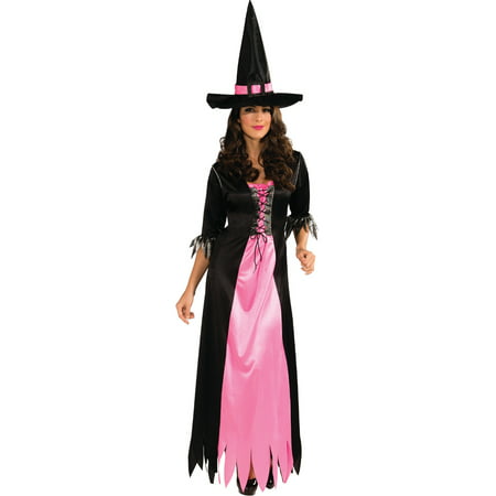 Adult Womens Black Pink Witch Costume Standard 12