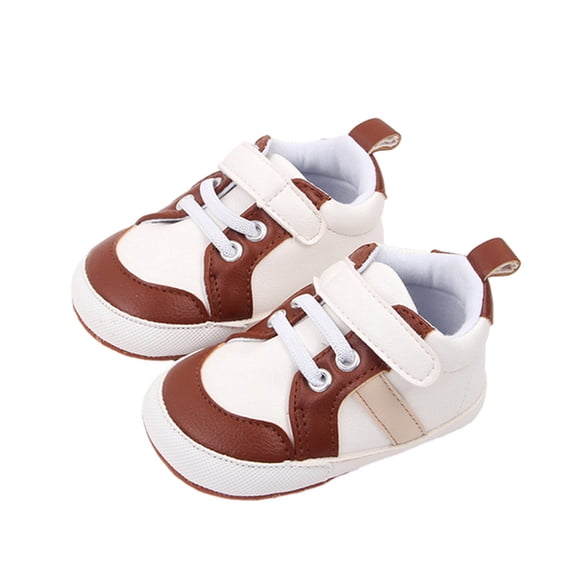 nvzhuang Infant Baby Boys Sneakers Stripe PU Leather Anti-Slip Soft Sole Prewalker Toddler Shoes