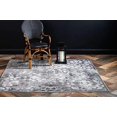 thumbnail image 3 of Unique Loom Sofia Collection Traditional Vintage Dark Gray Square Rug (6 0 x 6 0), 3 of 5