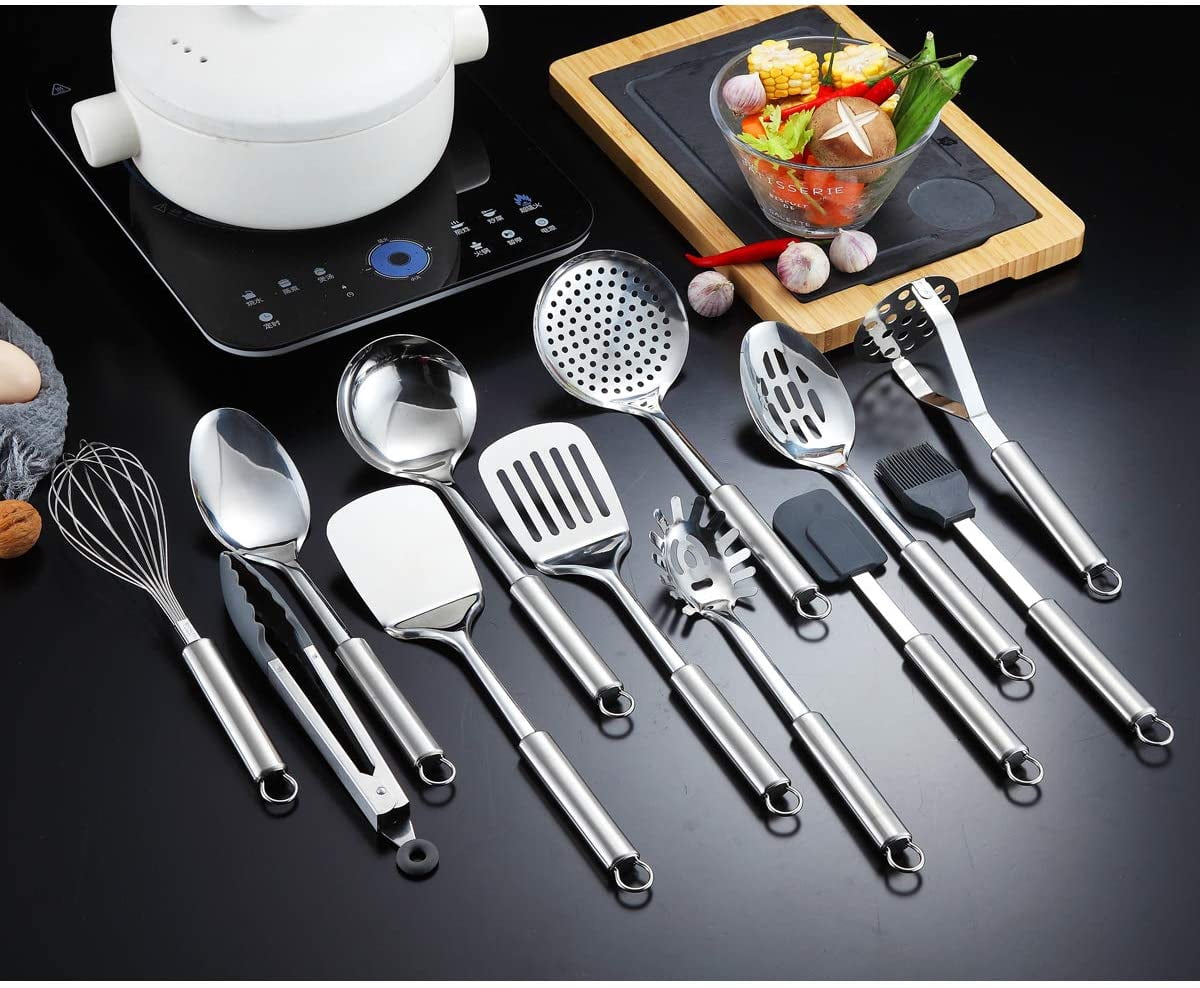ReaNea Kitchen Utensils Set 37 Pieces, Stainless Steel Cooking Utensils  Set, Kitchen Gadgets Cookwarewith Hooks For Hanging Kitchen Tool Set