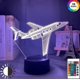 thumbnail image 2 of XYC Night Light 16 Color Acrylic 3D Illusion Baby Light Airplane for Kids Child Boy Bedroom Colorful Bedside Table Lamp Plane Gift 7F, 2 of 5
