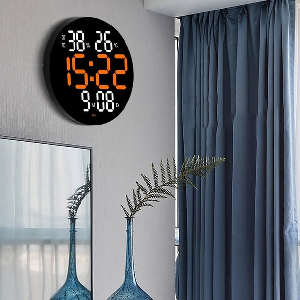 Reloj de pared de 10 pulgadas, reloj electrónico con Control remoto para regalo, comedor Naranja Macarena Reloj digital