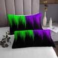 thumbnail image 3 of Green Purple Black Bedspread Set Queen Abstract Gradient Stripes Bedding Set,Vintage Ombre Striped Lines Geometric Quilt Set,Stripe Modern Quilted Simple Room Decor, 3 of 3