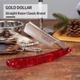 thumbnail image 2 of Navaja de afeitar recta Gold Dollar con mango de acrílico y acero al carbono, 2 of 9