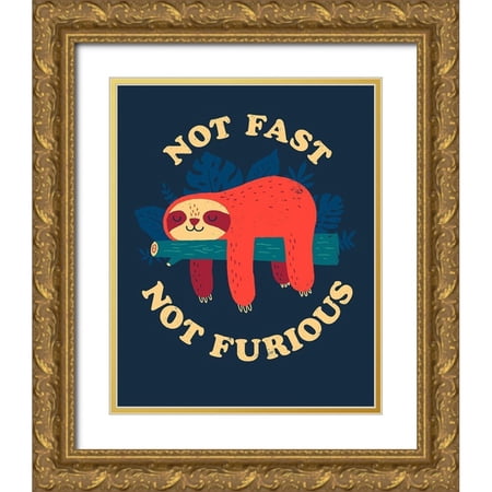 Buxton Michael 20×24 Gold Ornate Wood Framed with Double Matting Museum Art Print Titled – Not Fast Not Furious