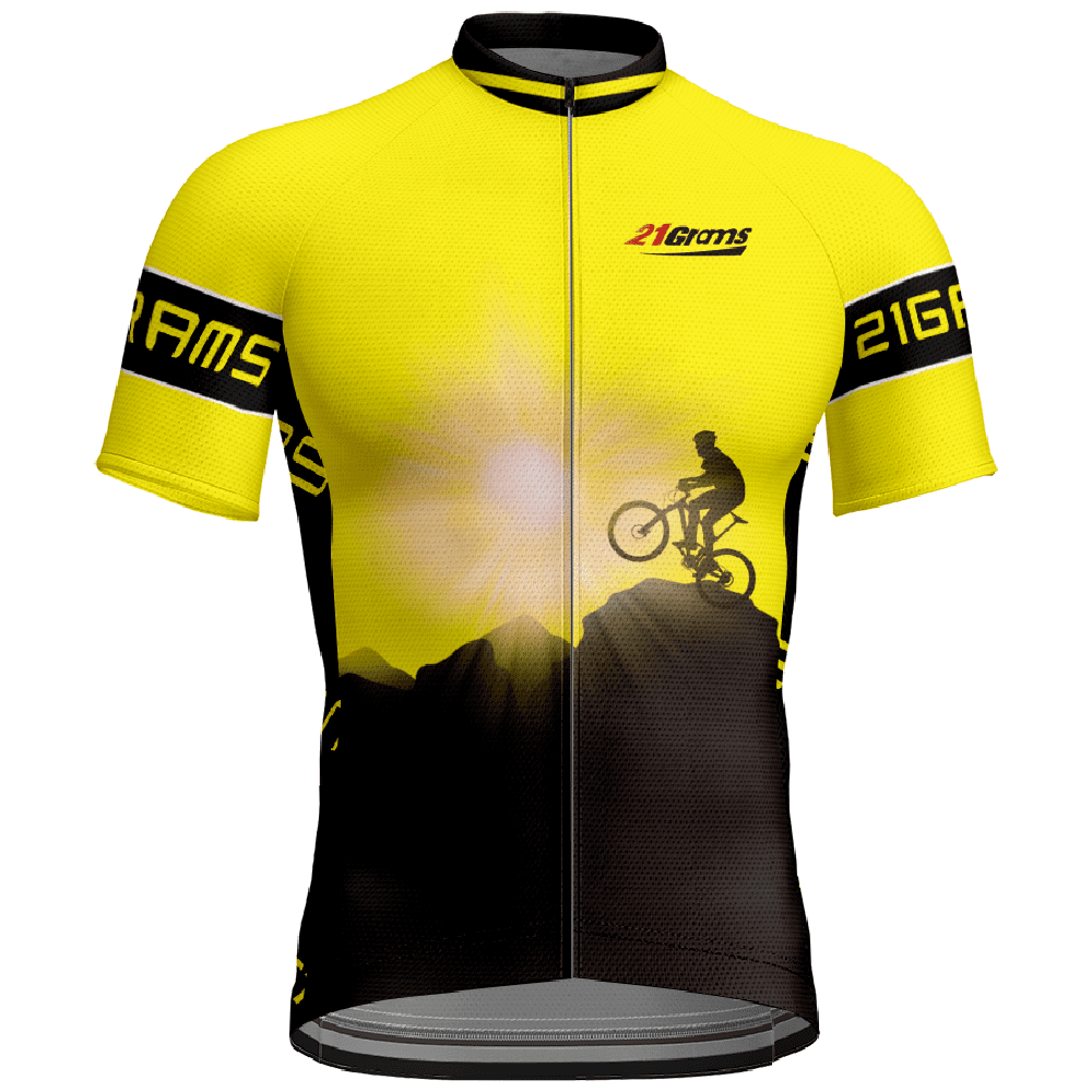 Men's Summer Cycling Jersey Short Sleeve Zipper Quick Dry Bike Jersey