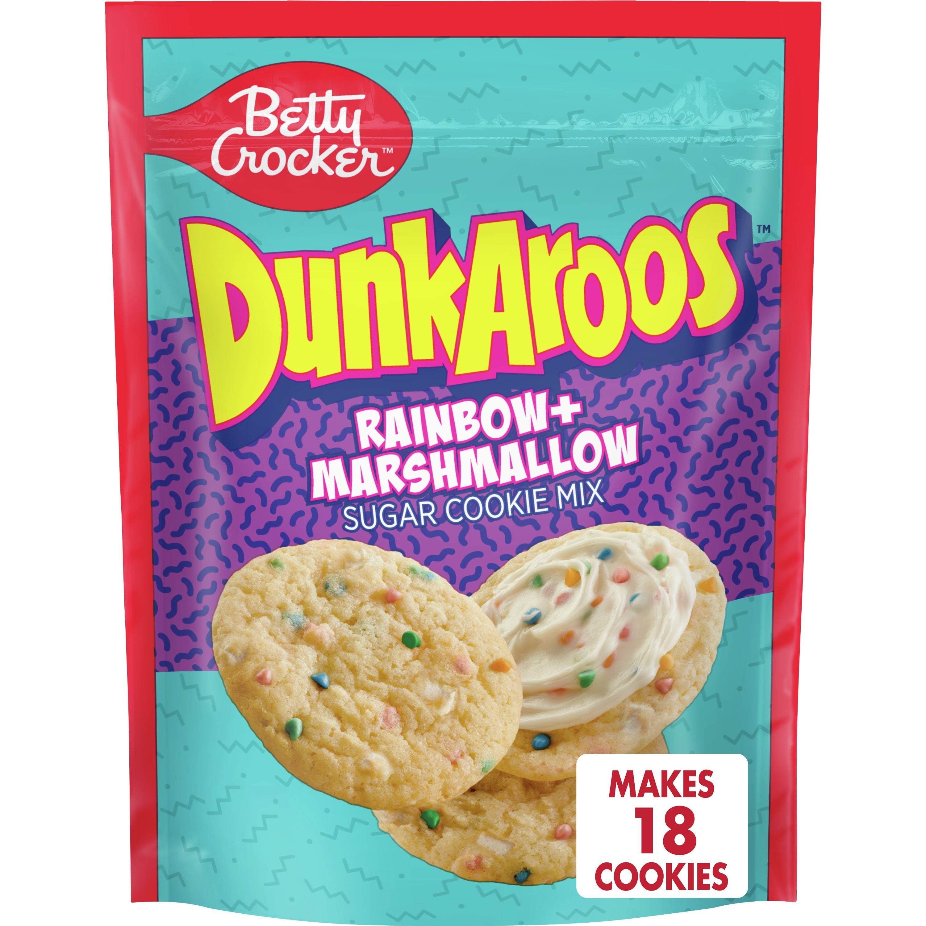 Betty Crocker Dunkaroos Sugar Cookie Mix, Rainbow + Marshmallow, 12.6 oz