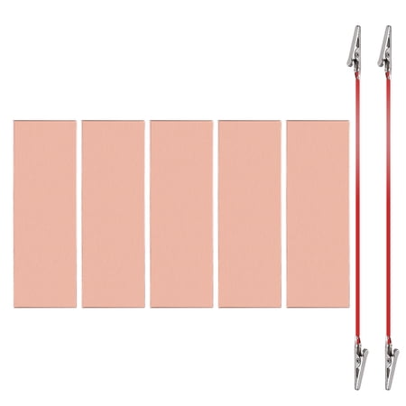 Uxcell 20x120mm Copper Anode Sheet, 5 Pack Pure Copper Strip (99.995% Pure) 1mm Thick Plate Electrode Set with Alligator Clips Cables for Electroplating Plating Experiment
