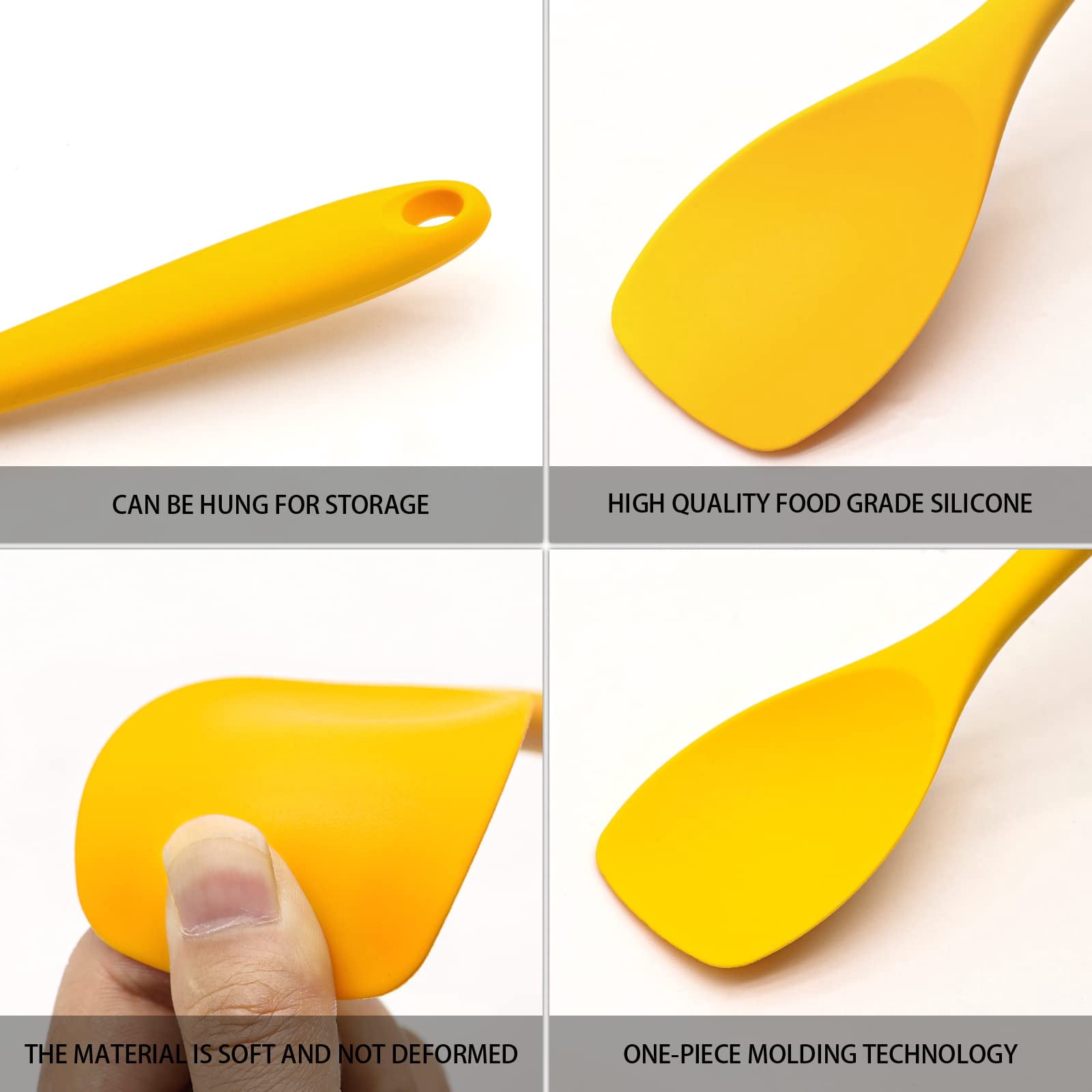 11-Piece Silicone Cooking Utensil Set, Non-Stick Kitchen Gadgets with Spatulas, Includes Iron Utensil Holder, Non-Scratch Heat-Resistant Kitchen Tools (Yellow)