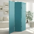 thumbnail image 6 of Oriental Furniture 6 ft. Tall Double Sided Teal Canvas Room Divider - 3 Panel, 6 of 6
