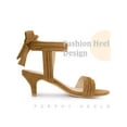 thumbnail image 3 of BLISSFUL STEP Women's Shoes Kitten Heel Ankle Strap Open Toe Bow Tie Sandals Brown 9, 3 of 6