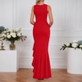 thumbnail image 4 of Afdoent Dresses For Women 2026 Elegant Long Slit High Low Evening Gown With Ruffle Hem Party Dress For Vacation, 4 of 6