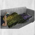 thumbnail image 5 of Woodland Soft Flannel Fleece Blanket, Sunbeams in the Forest of Bluebells Blooms Deep in Woodland Oxfordshire, Cozy Plush for Indoor and Outdoor Use, 70" x 90", Violet Green Yellow, by Ambesonne, 5 of 5