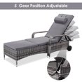 thumbnail image 2 of Costway 2PC Rattan Chaise Lounge Chair Recliner Cushioned Patio Furni Adjustable W/Wheel, 2 of 3
