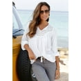 thumbnail image 2 of LASCANA Women's Boho Eyelet Blouse Shirt Eyelet Detail, 2 of 5