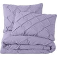 thumbnail image 6 of Chezmoi Collection Berlin Lavender Pinch Pleat Queen Comforter Set, 3-Piece, Soft Pintuck, Lightweight All Season Microfiber Bedding, 6 of 7