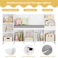 thumbnail image 3 of Homfa Kids Bookcase with Reading Nook, Toy Storage Organizer with Adjustable Bookshelf, 31.5'' H x 54.5'' W, White, 3 of 7