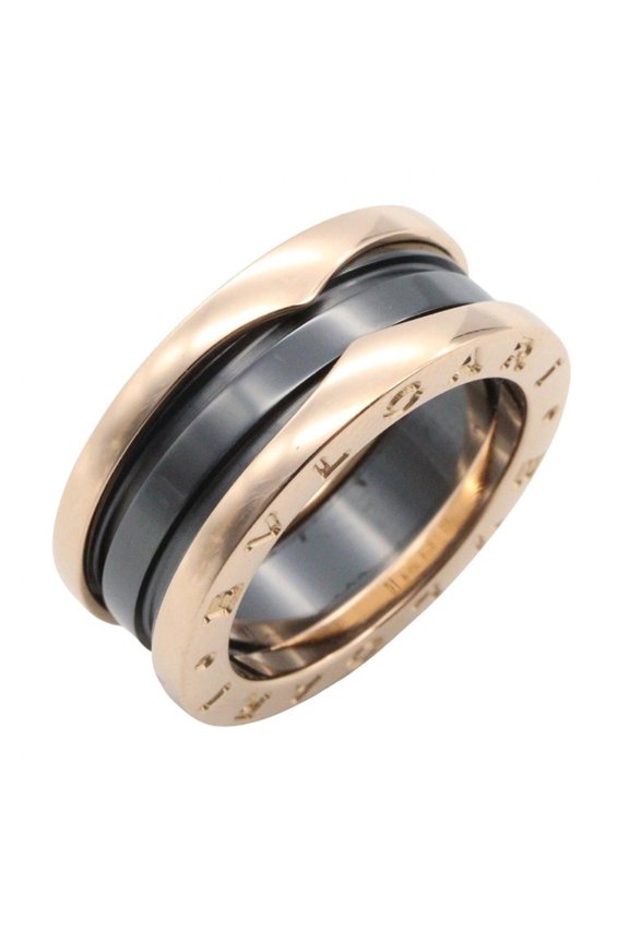 Pre-Owned BVLGARI B-zero1 Ceramic Two-Band Ring in 18K Pink Gold for Men and Women