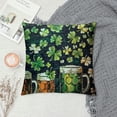 thumbnail image 2 of Throw Pillow Cover, Couch Pillows Covers, Sofa Pillow Covers, St Patrick's Day Green Leaves Beer Pattern Retro, Throw Pillow Covers for Couch, Pillow Cover, 2 of 5