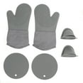 thumbnail image 2 of Oven Mitts Gloves Set, Baking Gloves Set Heat  Soft Lining Slip Proof  for Microwave, 2 of 8