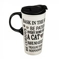 thumbnail image 3 of Evergreen Ceramic Travel Cup w/ metallic accents, 17 OZ, Cat Rules, 3 of 4