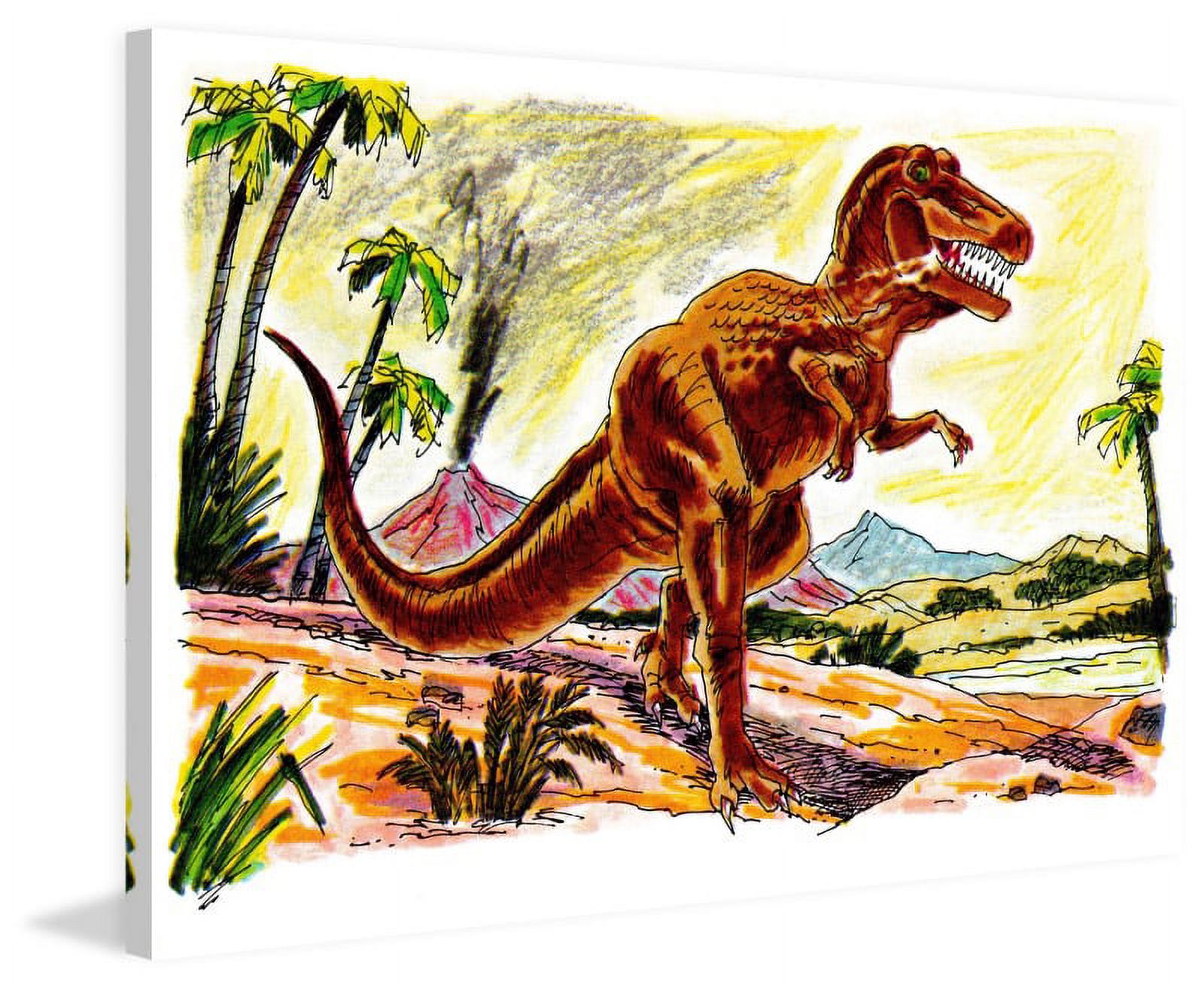 Marmont Hill "Angry Tyrannosaur" by Curtis Painting Print on Canvas