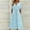 Blue, variant on ZZwxWA Summer Dresses for Women 2025 Boho Eyelet Casual Long Dress Vintage Solid Half Sleeve V Neck Loose Fit Flowy Swing Midi Dresses with Pockets Cocktail Party