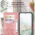 thumbnail image 4 of for Samsung Galaxy S23 FE Case Wallet,Women Butterfly Embossed PU Leather Flip Folio Cover Card Holder Slots Stand Wrist Strap Phone Case Wallet for Galaxy S23 FE 5G (Rose Gold), 4 of 14
