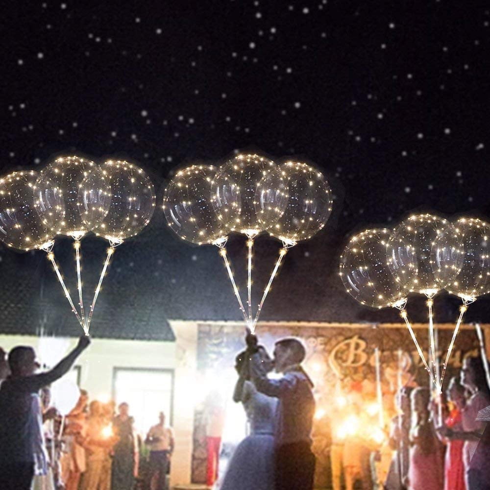 Reusable Luminous Led Balloon Transparent Round Bubble Decoration Party Wedding