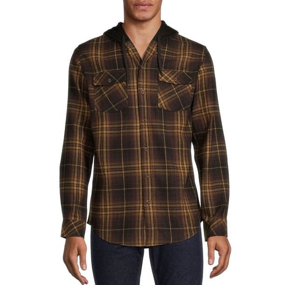 Burnside Men's Plaid Hooded Flannel Shirt, Sizes S-2XL