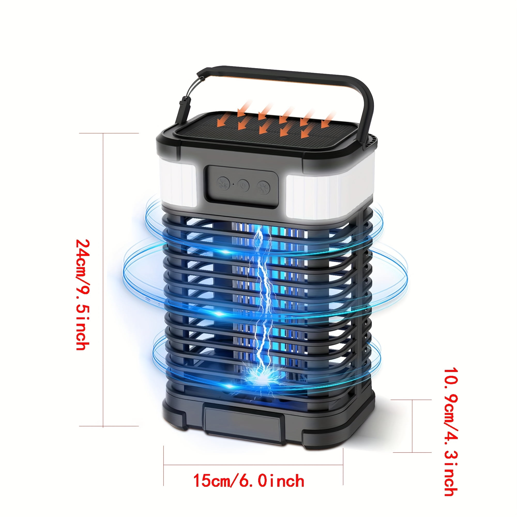 1Pc Solar Bug Zapper, 5-in-1 Multifunctional Portable Lantern, 3500mAh Battery with Light Sensor, Multiple Lighting Modes, Indoor Outdoor Mosquito Killer for Garden Yard Camping