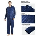thumbnail image 3 of FELEMO Men's Silk Pajama Set Casual Long Sleeve Satin Pajamas Sleepwear, 3 of 6