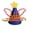 Blue, variant on Birthday Hat Pink Fabric Festive Celebration Decoration Cap Comfortable Adjustable 4.7x4.7x6.5 Inches