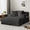 Black-Corduroy 1, variant on Puremind Oversized Chaise Lounge Chair Indoor, Corduroy Sofa, Deep Seat Sleeper Sofa with Cup Holders, Cloud Sofa Couch for Living Room, Black