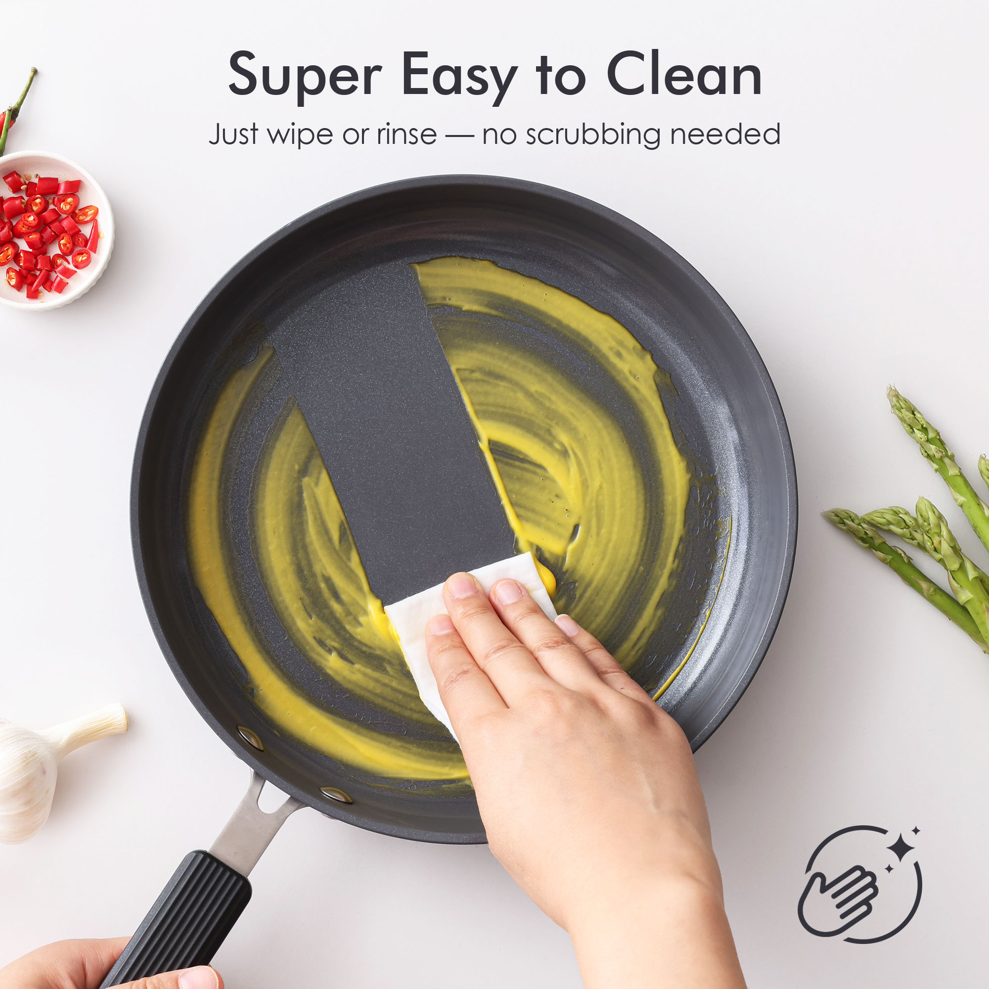 Sensarte 12-Inch Ceramic Nonstick Frying Pan, Gray photo 7