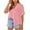 Pink, variant on Sevevn Women's V-Neck Short Sleeve Loose Button Cotton And Linen Tunic Summer Blouse Shirt Beach Vacation Clothes for Women Pink M